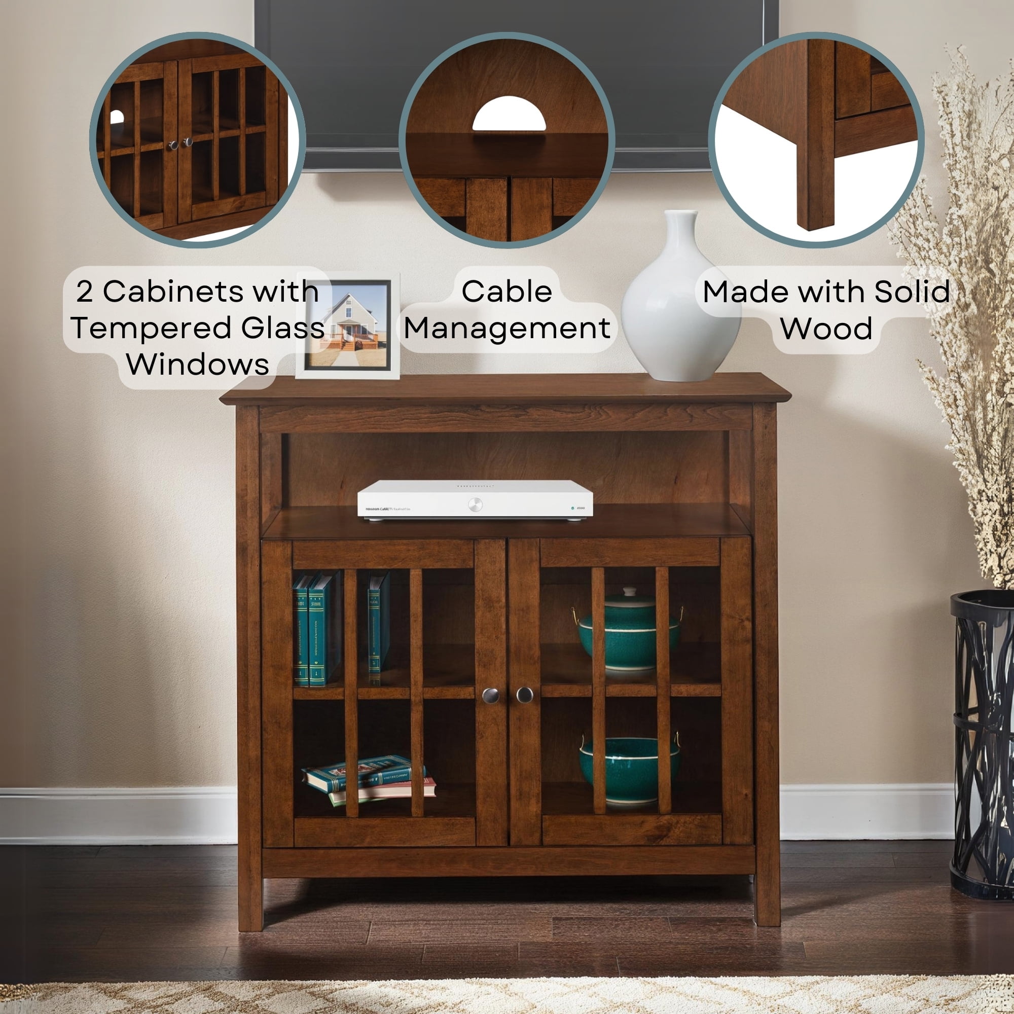 Convenience Concepts Big Sur Highboy TV Stand with Storage