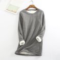 thumbnail image 3 of Ropa interior térmica de mujer portátil Color sólido reutilizable reemplazo de manga larga invierno otoño caliente mantenimiento camiseta de Prendas para la parte del cuerpo Gris oscuro 5XL Qarigey AP013396-56, 3 of 6