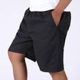 thumbnail image 4 of Casual Shorts for Men Summer Lightweight Elastic Waist Wide Straight Leg Loose Bermuda Shorts with Pockets, 4 of 8