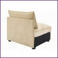 thumbnail image 5 of Modern Chenille Armless Sofa - Wheat | 2/3/4-Seat with Hidden Storage for Living Room, 5 of 6