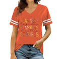 thumbnail image 1 of T-shirt Graphique d'Halloween pour Femme à Manches Longues, Col Rond Décontracté, Haut Tee d'Automne pour Tenue de Fête de Saison, 1 of 3