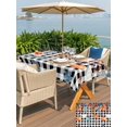 thumbnail image 4 of Outdoor Tablecloth with Umbrella Hole and Zipper, Orange Blue Pumpkins Fall Rectangle Table Cloth 52x70 Inch Waterproof Tablecloth, Weeping Botanical Thanksgiving Plaid Picnic Table Cover for Patio, 4 of 7