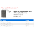 thumbnail image 2 of Heater Core - Compatible with 1993 - 1998 Jeep Grand Cherokee 1994 1995 1996 1997, 2 of 2