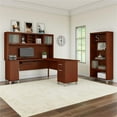 thumbnail image 2 of Scranton & Co Furniture Somerset 72W L Desk with Hutch & Bookcase in Cherry, 2 of 8