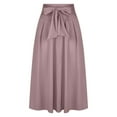 thumbnail image 3 of yillto Womens Maxi Skirts Pleated High Waist Flowy A Line Skirt for Women Summer Long Belt Skirts, 3 of 6