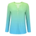 thumbnail image 4 of Womens Tops Button Long Sleeve T Shirt Round Neck Casual Tunic Top, 4 of 5