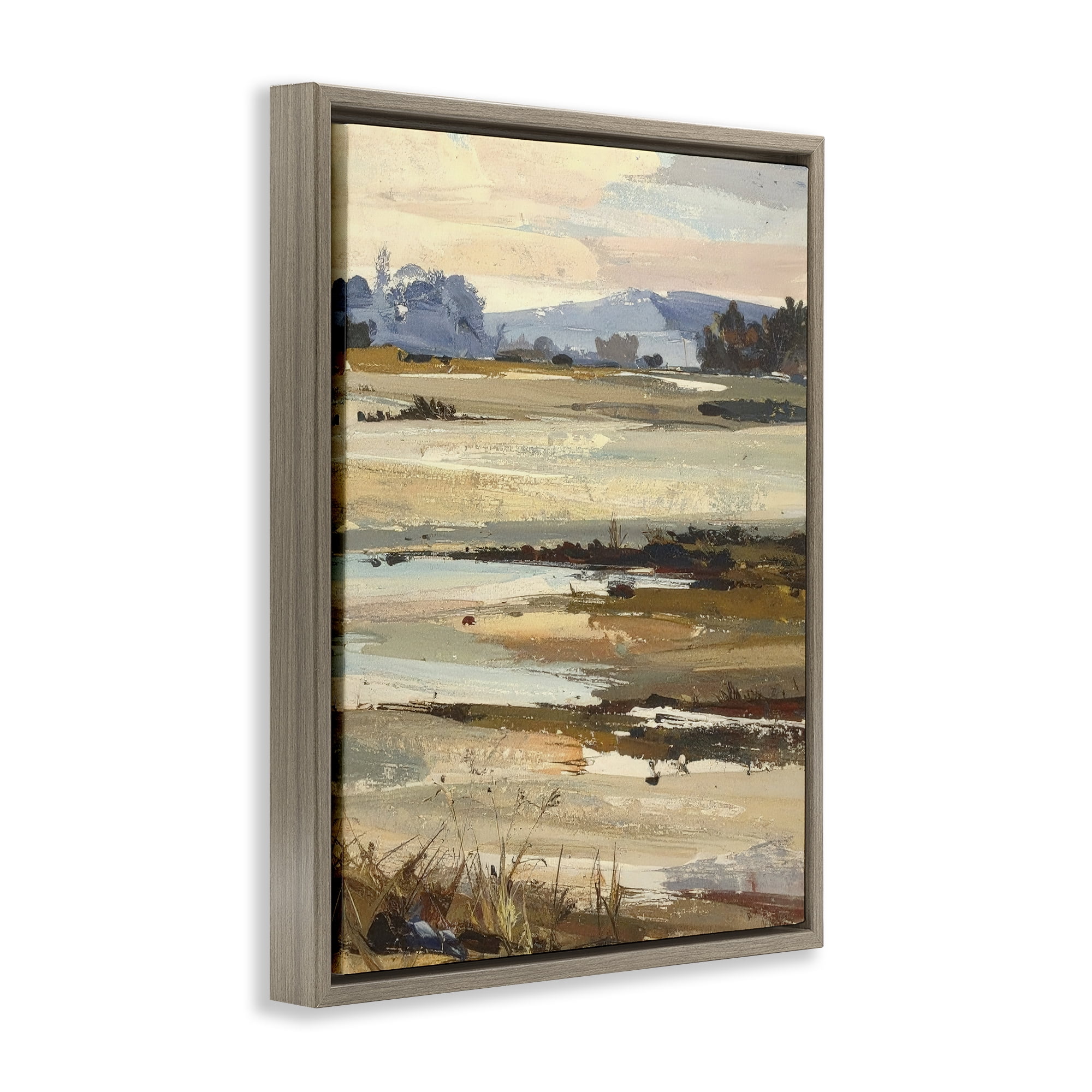 Stupell Industries Distant Horizon Portrayal Brown Framed Floater Canvas Wall Art, design by Alonza Saunders