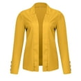 thumbnail image 5 of CFLVAEK Cropped Blazers for Women Business Casual Blazer Jacket Plus Size Open Front Coat Cardigan Work Office Suit Jackets Yellow S, 5 of 6