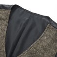 thumbnail image 3 of Mens Retro Pinstripe Waistcoat Dress Patchwork Vest Slim Fit Button Down Prom Formal Tweed Suit Vest Khaki XL, 3 of 6