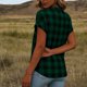 thumbnail image 4 of Blusas para las Mujeres Casual Verano Botón Sólido Cuello en V Suelto Camiseta Blusa Tela Suave Transpirable para la Oficina Casual Uso Diario Camisa de Denim Vestido Mujeres, 4 of 8