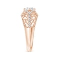 thumbnail image 3 of ANGARA Natural Diamond Filigree Engagement Ring in 14K Rose Gold for Women (Size-5.3mm| Color-G| Clarity-VS2) | April Birthstone, Anniversary, Jewelry Gift for Women | Natural Diamond Ring, 3 of 8