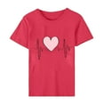 thumbnail image 5 of Fesfesfes Women T Shirt Women's Valentine's Day Love Printed Short Sleeved T-shirt Top Short Sleeved Round Neck Top/Shirt Raglan Shirt Women 3XL(US:14), 5 of 6