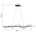 thumbnail image 2 of ExBrite 43 inch LED Light Matte Black 5 Rings Pendant, 2 of 8