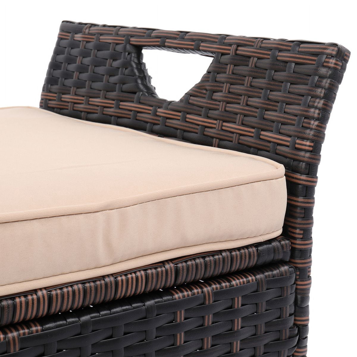 Iron Frame Can Accommodate Brown Gradient Footstool Locker Rattan Locker, 106*52*46cm