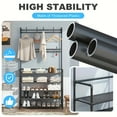 thumbnail image 6 of 5-Tier Multifunctional Metal Coat Rack with 10 Double Hooks, Entryway Coat and Shoe Storage Organizer, Space-Saving for Hallway Living Room Bathroom, 6 of 10