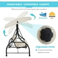 thumbnail image 4 of AECOJOY 3 Person Canopy Steel Porch Swing, Converting Swing Glider Hammock-Beige, 4 of 10