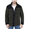 thumbnail image 3 of Chaqueta informal de franela a cuadros con botones y forro polar cálido para exteriores para hombre con bolsillos laterales, 3 of 4