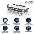 thumbnail image 4 of Ensemble de table repliable de formation / événement en plastique blanc granite de 8 pieds avec 10 chaises pliantes, 4 of 9