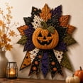 thumbnail image 6 of DIY Quilted Halloween Pumpkin Door Hanger Kit Handmade Patchwork, Fall Autumn Front Door Wall Hanging Decor for Halloween Party, 6 of 7