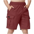 thumbnail image 3 of Pretxorve Kids Boys Cargo Shorts Summer Solid Elastic Waist Loose with Side Pockets Casual Bottoms Sizes 5‑15Y, 3 of 5