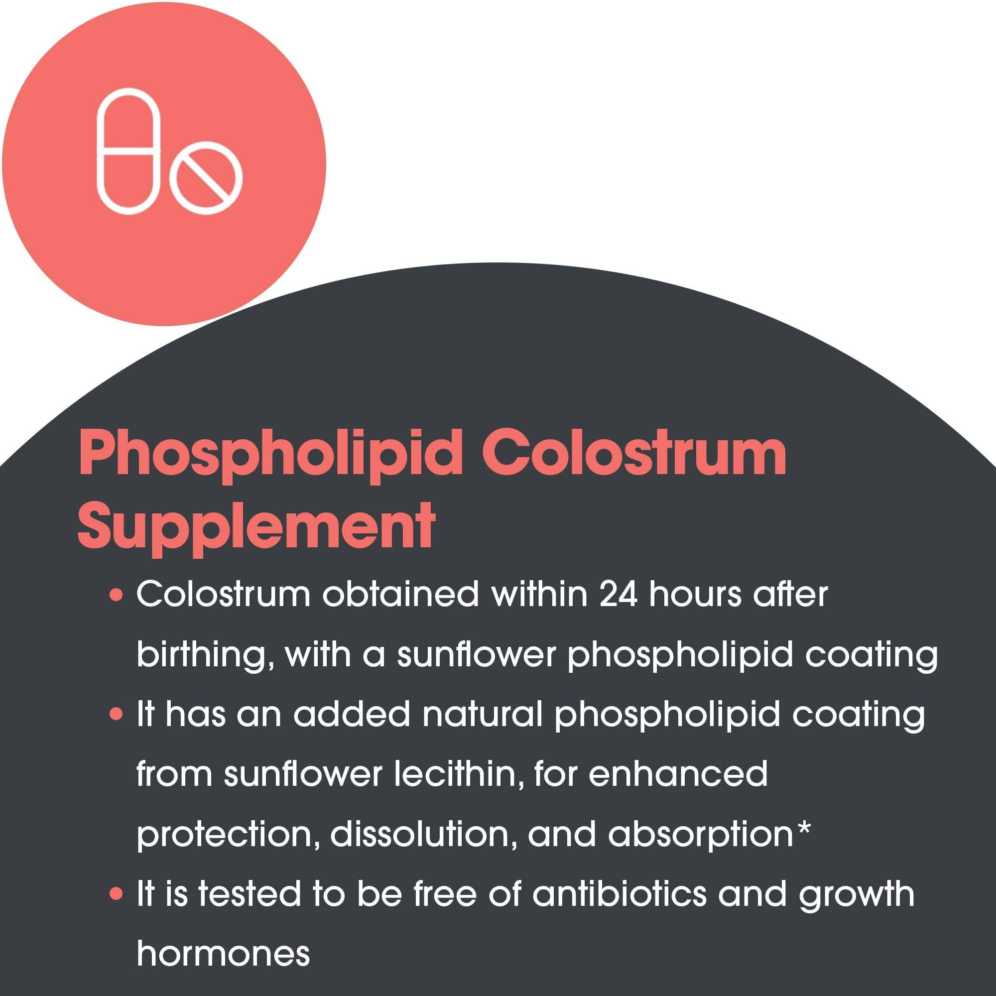 Allergy Research Group Phospholipid Colostrum Supplement - Colostrum Powder, Bovine Colostrum for Humans, Colostrum for Adults, Sunflower Phospholipids - 1 Container (60 Day Supply)