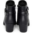 thumbnail image 4 of Chariot & Co Mesa Women's Pointy Toe Western Stitch Double Buckle Ankle Boots, Black, 7.5, 4 of 6