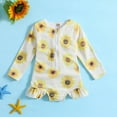 thumbnail image 2 of Edvintorg 12M-5T Girls Bathing Suit Toddler Long Sleeve Summer Swimwear Kids Girl Flower Printed Guard Ruffled Swimsuits with Zipper Children Swimwears Girls, 2 of 6
