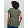 thumbnail image 2 of Avenue Women's Plus Size Lani Flutter Sleeve Tiered Top, 2 of 2