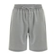 thumbnail image 4 of OSOLU Solid Color Men's Sports Sweatpants Knee Length Breathable Elastic Shorts Fitness Casual Running Shorts Men Daily Relaxed Fit Breathable Bottoms, 4 of 8