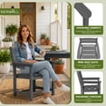 thumbnail image 4 of SERWALL 5-Piece HDPE Outdoor Dining Table Set, All-Weather 67-Inch Patio Table and 4 Classic Chairs for Deck, Lawn or Garden, Grey, 4 of 7