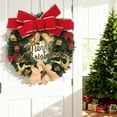 thumbnail image 4 of karymi Christmas Wreath Bow Golden Ball and Pinecone Christmas Wreath Door Hanging Window/wall Decoration Wreath Indoor and Outdoor Christmas Decoration Christmas Outdoor Decorations The Big Save, 4 of 6