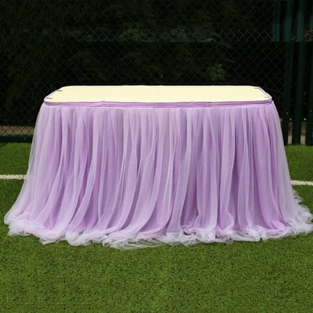 

Brand Sale! Tulle Table Skirt Rectangle Tables Mesh Tutu Table Skirting Fluffy and Elegant for Kids Show Birthday Party Wedding Table Decoration