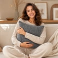 thumbnail image 6 of 18x18 Inch Solid Color Soft Pile Throw Pillow Cover Textured Square Cushion Cover for Sofa and Living Room Decor, 6 of 8