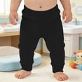 thumbnail image 2 of LIJCC Baby Pants Boys Girls Pull-on Sweatpants Infant Elastic Jogger Pants Toddler Pure Cotton Basic Solid Athletic School Trousers(Black,9-12 Months), 2 of 4