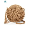 thumbnail image 4 of Deago Women's Straw Crossbody Bags Weave Rattan Summer Beach Shoulder Bag Purse Handbags with Tassel, 4 of 10