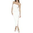 thumbnail image 2 of VISgogo Vestido sin hombros para mujer, sin mangas, sin tirantes, de color sólido, con abertura alta, plisado, ajustado, ropa informal de una pieza VISgogo moda, 2 of 9