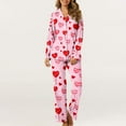 thumbnail image 3 of Iyufng Womens Pajama Sets Long Sleeve,Valentines Pajama Sets for Women Plus Size,Sleepwear Sets,Womens Loungewear with Pockets V-Neck Valentine's Day Love Heart Printed 2 Piece Pjs S-XXXL, 3 of 6