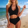 thumbnail image 1 of Trajes de baño para mujer, conjuntos de bikini modestos de cintura alta, lindos trajes de baño de 2 piezas, tankini, traje de baño de poliéster para mujer., 1 of 7