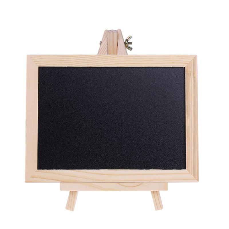 1Set Wood Tabletop Chalkboard Double Sided Blackboard Message Board Kids Toy 