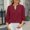 Wine Tops for Women, variant on Keyhole V Neck Puff 3/4 Length Sleeve Womens Tops Dressy Casual Chiffon Work Blouses Pleated T-Shirts Loose Fit Shirts Wine 20-22