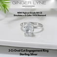 thumbnail image 7 of Solitaire 3 Ct Oval Engagement Ring for Women Sterling Silver CZ Ginger Lyne Collection, 7 of 7