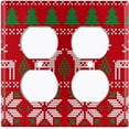 thumbnail image 3 of Metal Light Switch Plate Cover Festive Red Christmas Reindeer Stocking XMS019, 3 of 13