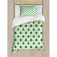 thumbnail image 3 of Ambesonne Irish Four Leaf Shamrock Clover Flowers with Dotted Dashed Lines National Culture Symbol Duvet Cover Set, 3 of 3