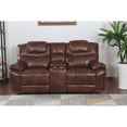 thumbnail image 5 of Sunset Trading Diamond Power Faux Leather Dual Reclining Loveseat in Brown, 5 of 5