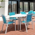 thumbnail image 2 of Compamia Pacific Sling Arm Chair White Frame Turquiose Sling, Set of 2, 2 of 7