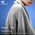 thumbnail image 5 of Continental Bedding Velvety Soft Classic Solid Plush Fleece Throw Blanket, Light Gray, 90x90 inch, 5 of 7