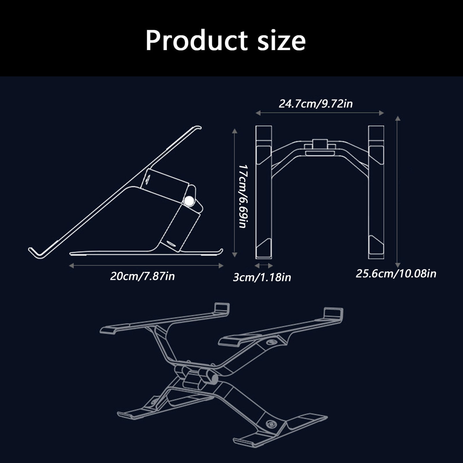 Aluminum Notebook Stand Angles Adjustment Lightweight Foldable For Optimaled Airflows Cooling Notebook Holder