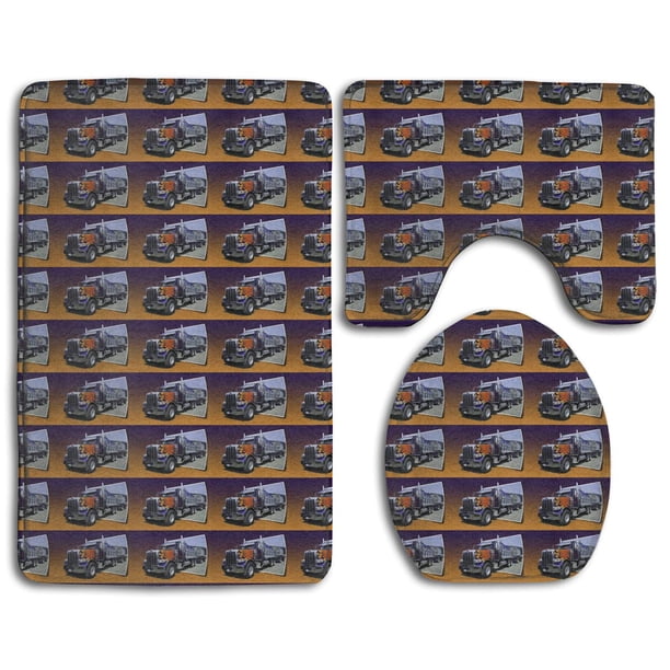 XDDJA Out Peterbilt Dump Truck 3 Piece Bathroom Rugs Set Bath Rug ...