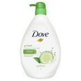 thumbnail image 2 of Dove Body Wash Deeply Nourishing W/Pump Cucumber Hand Wash Liquid Soap 1L-4 Pack, 2 of 3