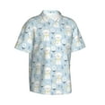 thumbnail image 2 of Daiia Cute Cat Hawaiian Shirt for Men Gentle Cotton Regular Short Sleeve Casual-Medium, 2 of 9